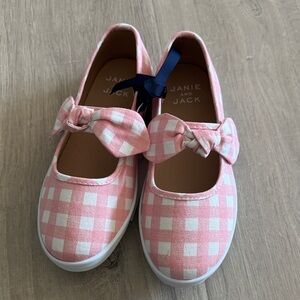Janie and Jack Pink and White Checkered Dress Shoes
